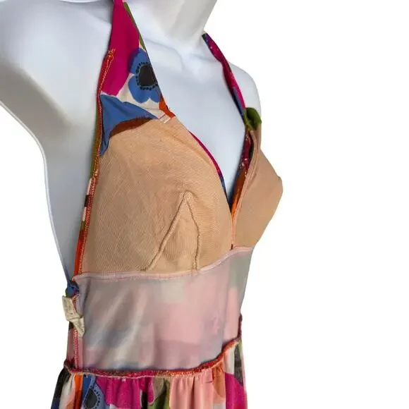 Vintage Union Made "Perfection Fit by Roxanne" Halter Maxi Dress S/M pls read! - Picture 8 of 16